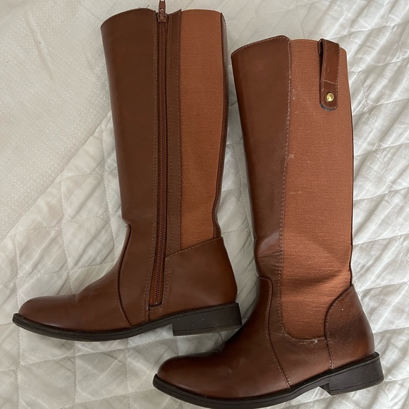 Sugar Brown Kids Knee-High Boots - Picture 1 of 4
